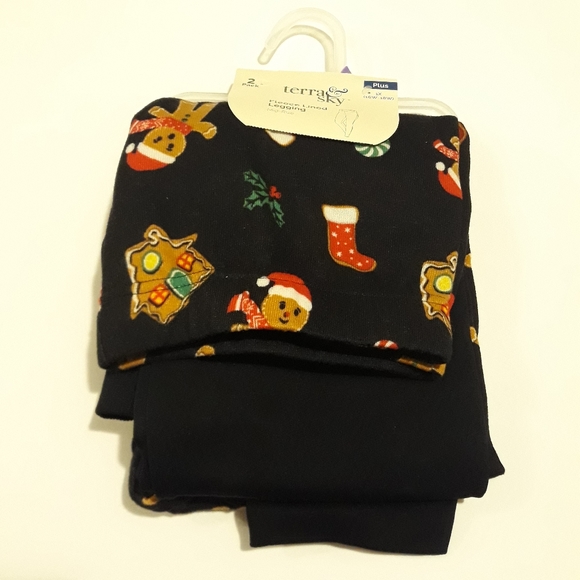 Terra & Sky Pants - Terra & Sky Christmas fleece lined leggings